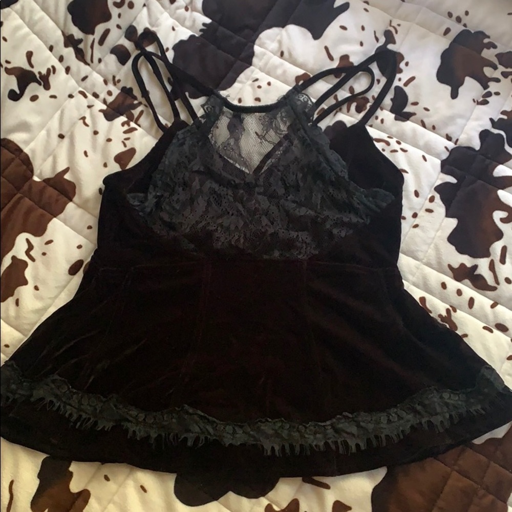 Free People Velvet Black Tank